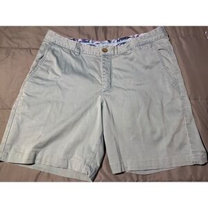 Tommy Bahama Boracay Chino Shorts Mens 33 Light Blue Cotton Lyocell Stretch Flat